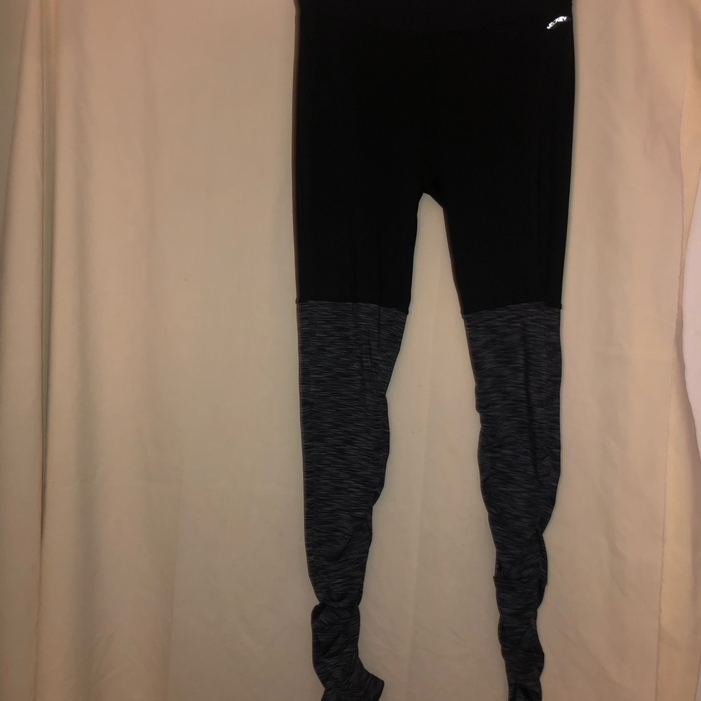 jockey legging,half grey half black